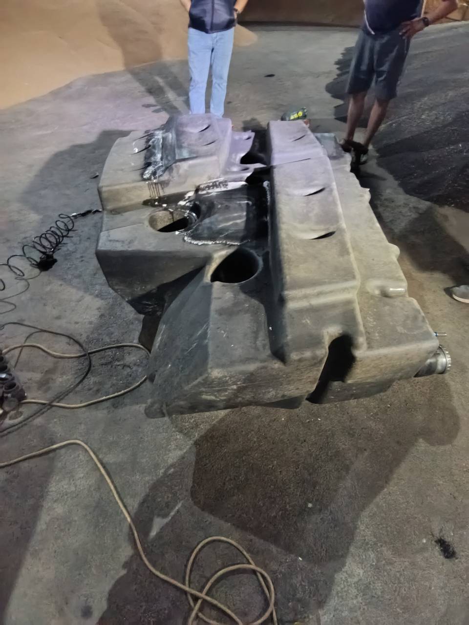 Foto 17 der Reparatur — Kraftstofftank-Reparatur Claas Lexion 760 — Riss an der typischen Stelle