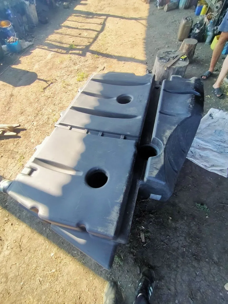 Kraftstofftank-Reparatur Claas Lexion 550 — Riss an der typischen Stelle