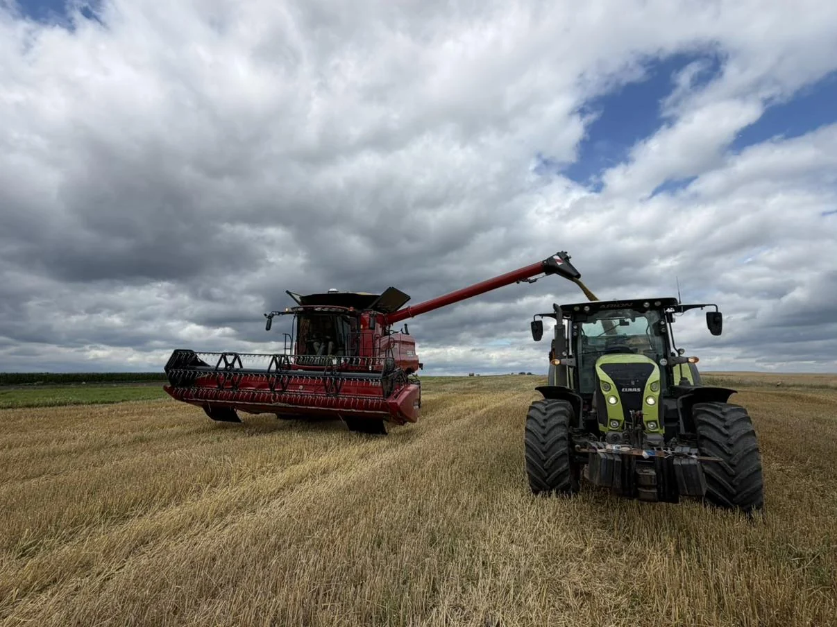 Mähdrescher Case IH Axial-Flow 6150 bei der Ernte — vom Kunden nach der Reparatur zugeschicktes Foto