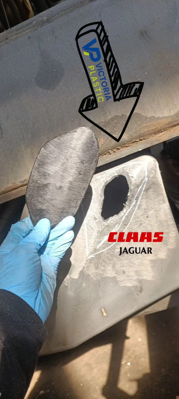 Vorbereitung des Kraftstofftanks Claas Jaguar zum Extrusionsschweißen